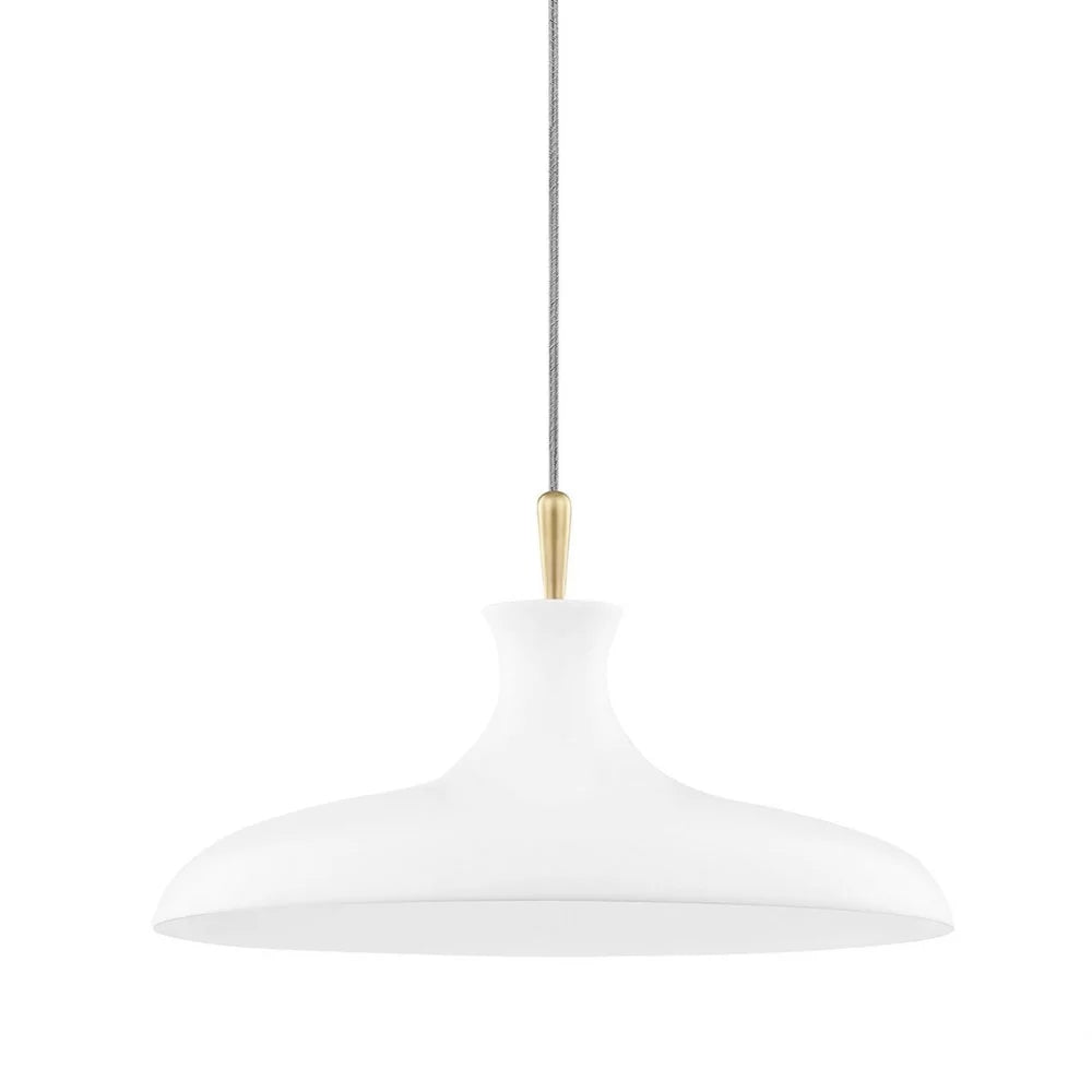 -1 Light Large Pendant In Modern Style-21 Inches Wide By 11 Inches High-Aged Brass Finish    -Traditional Installation Mitzi H421701l-Agb/Wh