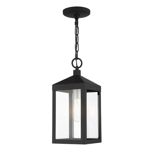 1 Light Outdoor Pendant Lantern in Mid Century Modern Style 6.25 inches Wide By 14.5 inches High-Black Finish Bailey Street Home 218-Bel-4432559
