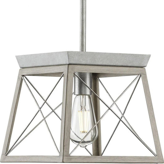 1 Light Mini Pendant in Coastal Style 10 inches Wide By 9 inches High-Galvanized Finish Bailey Street Home 70-Bel-4442070