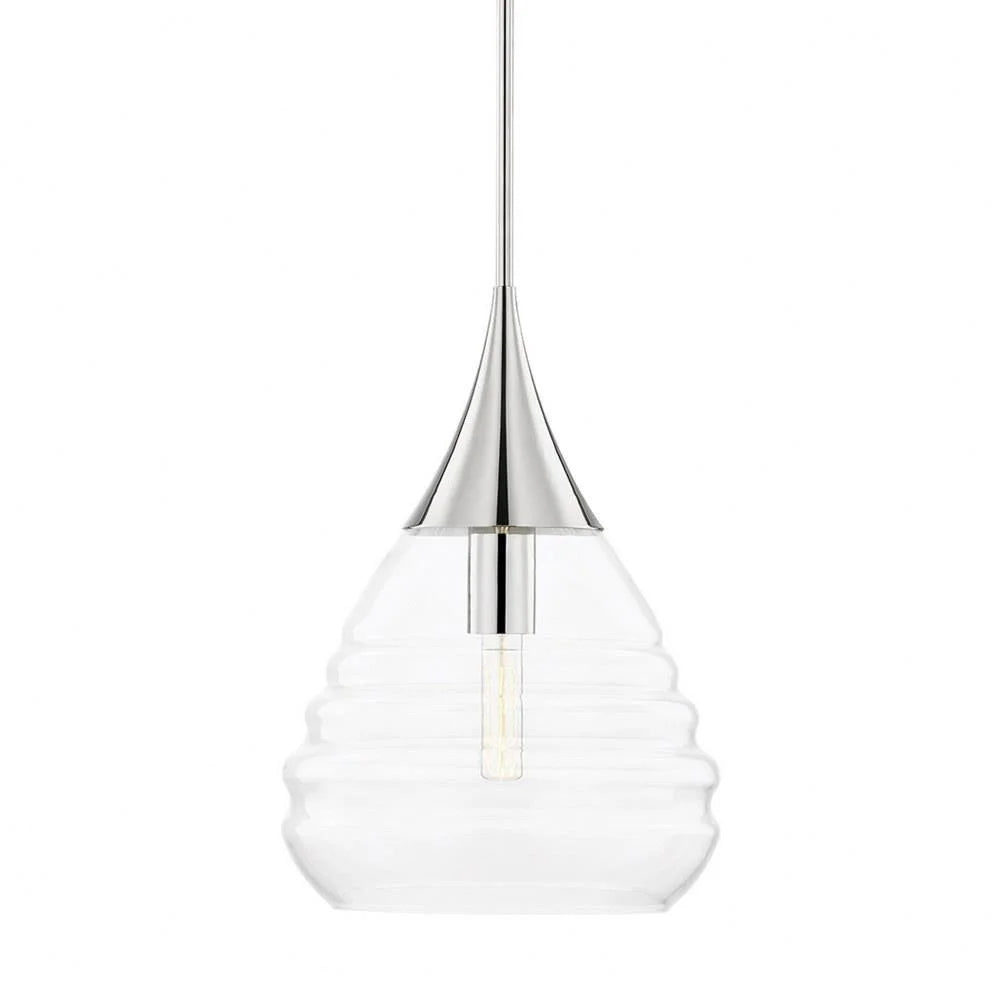 -1 Light Large Pendant in Modern Style-12.5 inches Wide By 17.75 inches High-Polished Nickel Finish Bailey Street Home 735-Bel-4366085