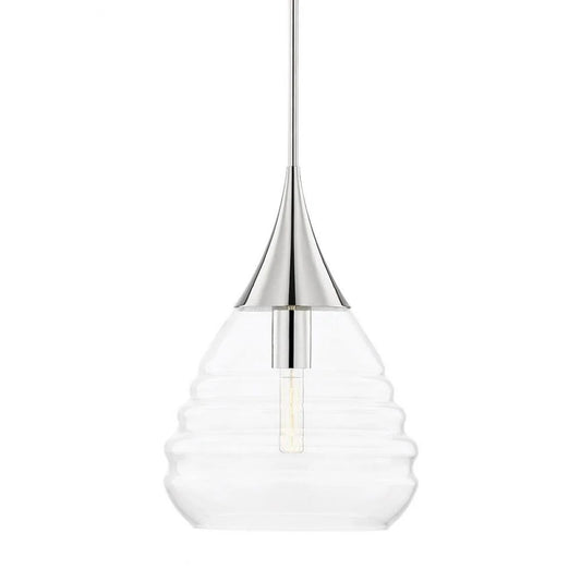 -1 Light Large Pendant in Modern Style-12.5 inches Wide By 17.75 inches High-Polished Nickel Finish Bailey Street Home 735-Bel-4366085