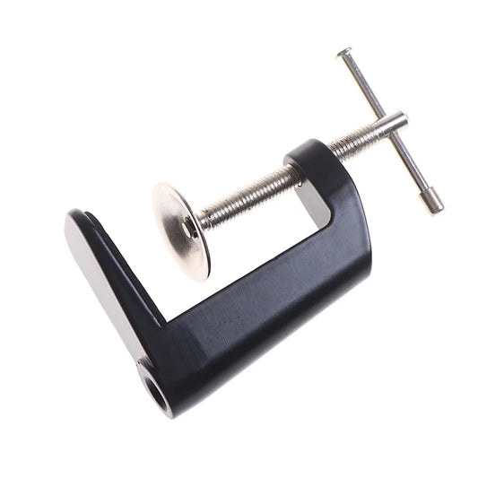 (Black) Table Lamp Clamp Desk Anti Slip Tools Hardware Metal Swing Arm Fixed Base