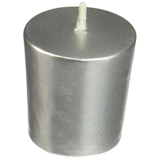 zest candle 12-piece votive candles, metallic silver