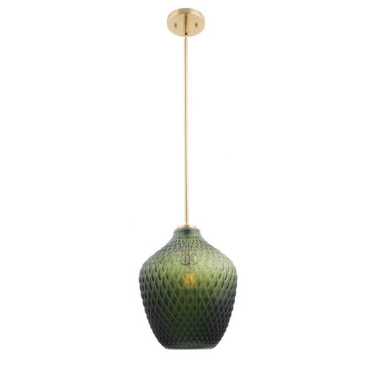 1 Light Mini Pendant in Mid-Century Modern Style-49.2 inches Tall and 11.4 inches Wide-Gold/Green Finish Bailey Street Home 2595-Bel-5018110