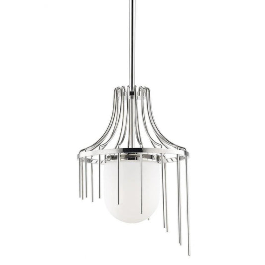 -One Light Small Pendant in Style-12 inches Wide By 21.25 inches High-Polished Nickel Finish Bailey Street Home 735-Bel-2941958