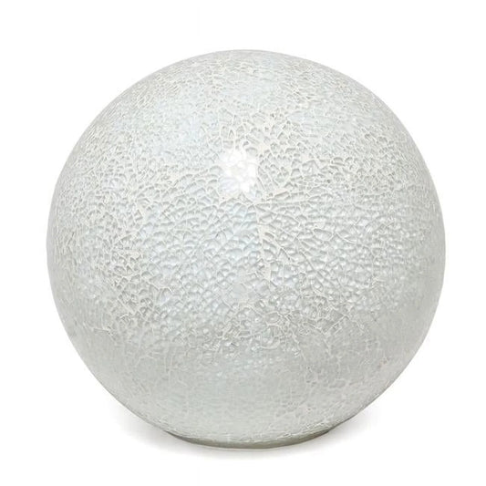 1 Light Mosaic Stone Ball Table Lamp, White