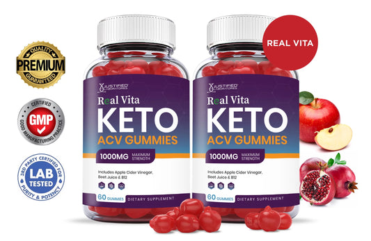 (2 Pack) Real Vita Keto ACV Gummies 1000MG Dietary Supplement 120 Gummys