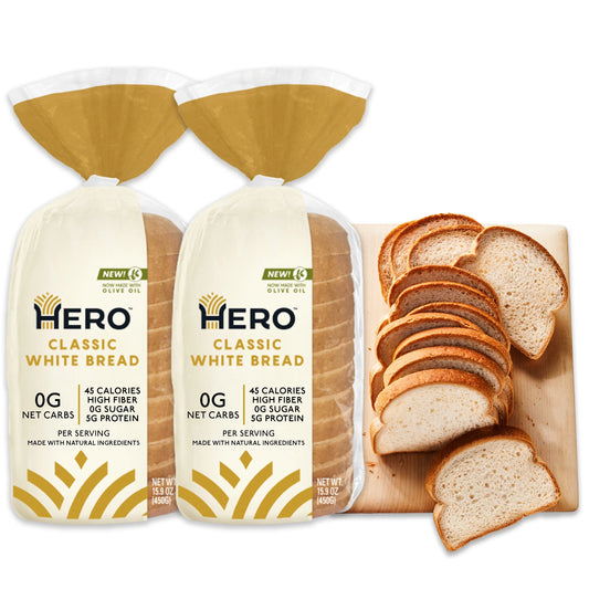 0g Net Carb Hero Classic White Bread - 2 Loaves
