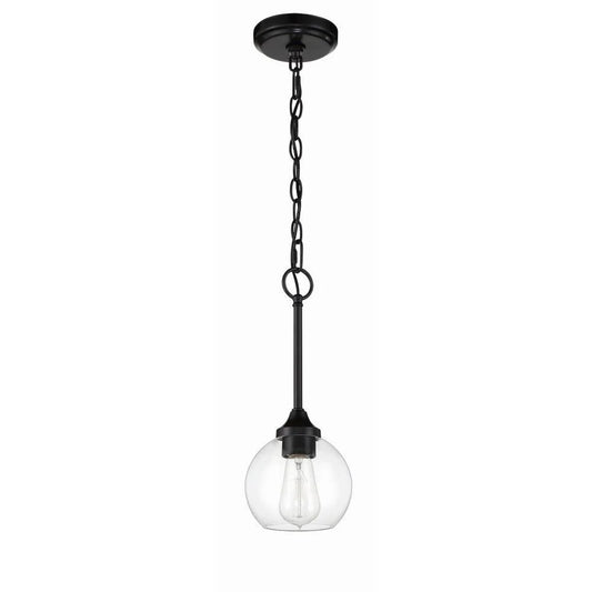 1 Light Mini Pendant in Traditional Style-15.25 inches Tall and 6 Inche Wide-Flat Black Finish Bailey Street Home 139-Bel-4652601