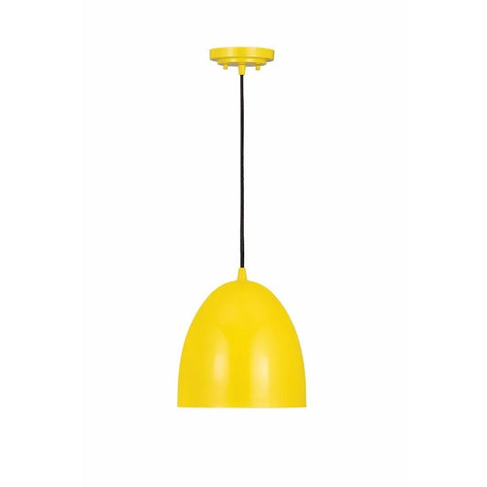 1 Light Dome Pendant in Restoration Style 9.5 inches Wide By 10.5 inches High-Yellow Finish Bailey Street Home 372-Bel-4529450