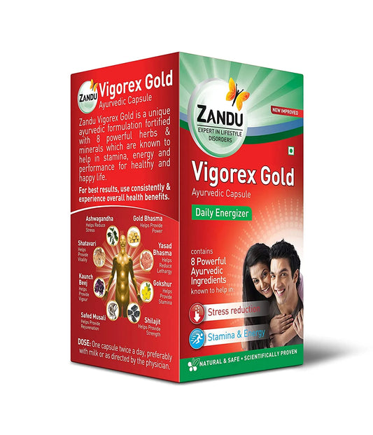 Zandu Vigorex Gold Ayurvedic Daily Energizer - 20 Capsules